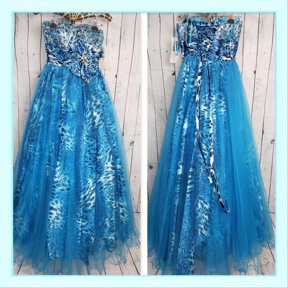Let's Fashion Dresses & Skirts - NWT animal print sequin princess dress quinceanera prom party adjustable